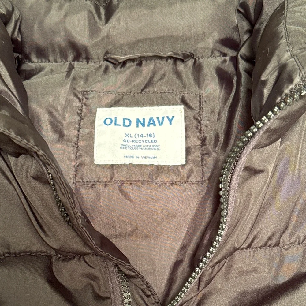 Old Navy Metallic Gray‎ Puffer Vest